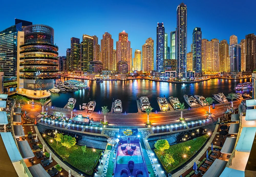 Night view of dubai show the dubai property investment for australians